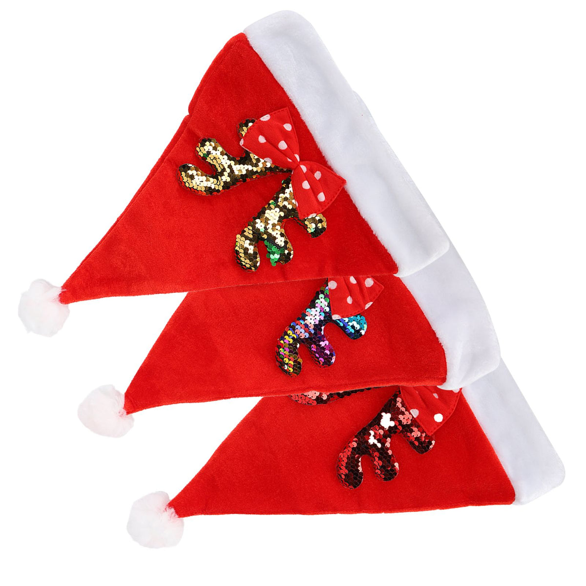 2022 New Year Hat Merry Christmas Holiday Hat Antler Bowknot Santa Hat Holiday Decor for Kid Adult