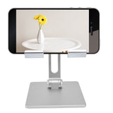 Tablet Stand Holder Aluminum Alloy Universal Desktop Adjustable Foldable Phone Tablet Bracket Silver