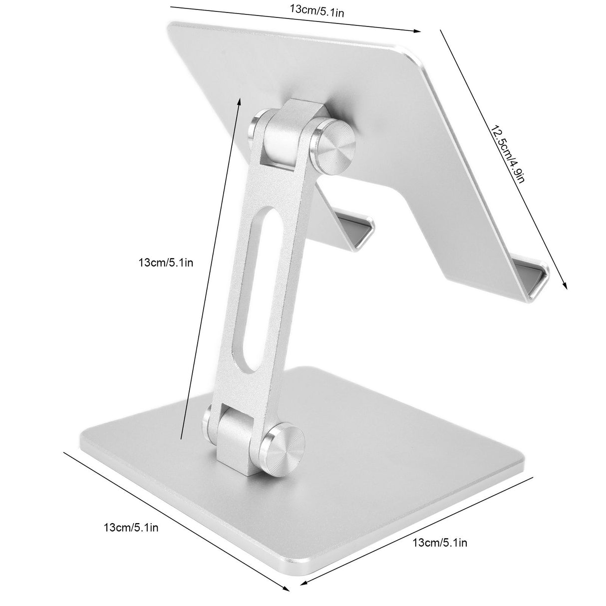 Tablet Stand Holder Aluminum Alloy Universal Desktop Adjustable Foldable Phone Tablet Bracket Silver