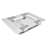 Laptop Stand Collapsible Portable Aluminium Alloy Notebook Support Computer Riser Stand Silver Computer Cooling Holder - Low Angle
