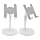 Cell Phone Stand Aluminum Alloy Adjustable Height Desk Mobile Phone Holder for IOS Tablet Silver - 45-Degree Angle