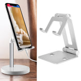 Cell Phone Stand Aluminum Alloy Adjustable Height Desk Mobile Phone Holder for IOS Tablet Silver - Extra Image