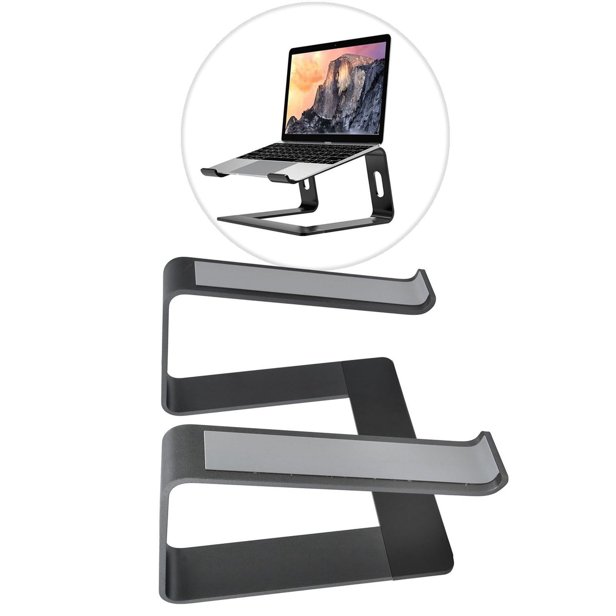 Aluminum Alloy Laptop Stand Portable Computer Stand Riser Desktop Metal Base Cooling Bracket Space Grey