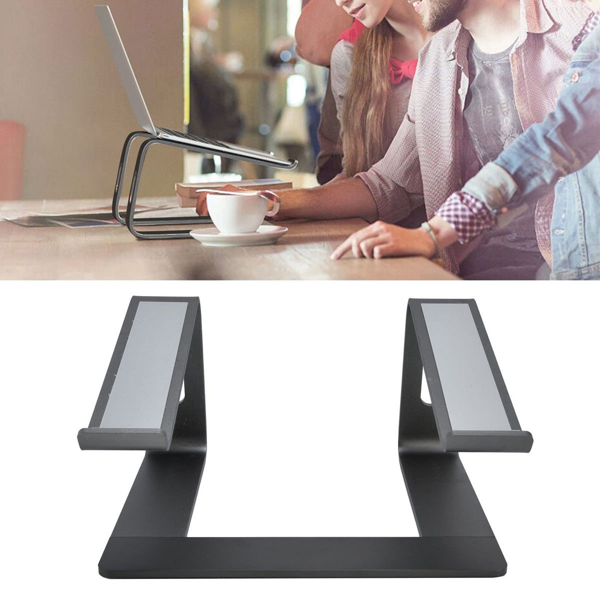 Aluminum Alloy Laptop Stand Portable Computer Stand Riser Desktop Metal Base Cooling Bracket Space Grey