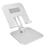 Adjustable Tablet Stand Holder Aluminium Alloy Portable Foldable Desktop Mobile Phone Stand Silver - Front View