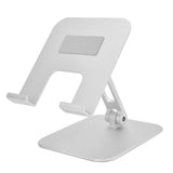 Adjustable Tablet Stand Holder Aluminium Alloy Portable Foldable Desktop Mobile Phone Stand Silver - Top-Down View
