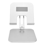 Adjustable Tablet Stand Holder Aluminium Alloy Portable Foldable Desktop Mobile Phone Stand Silver - Rear View