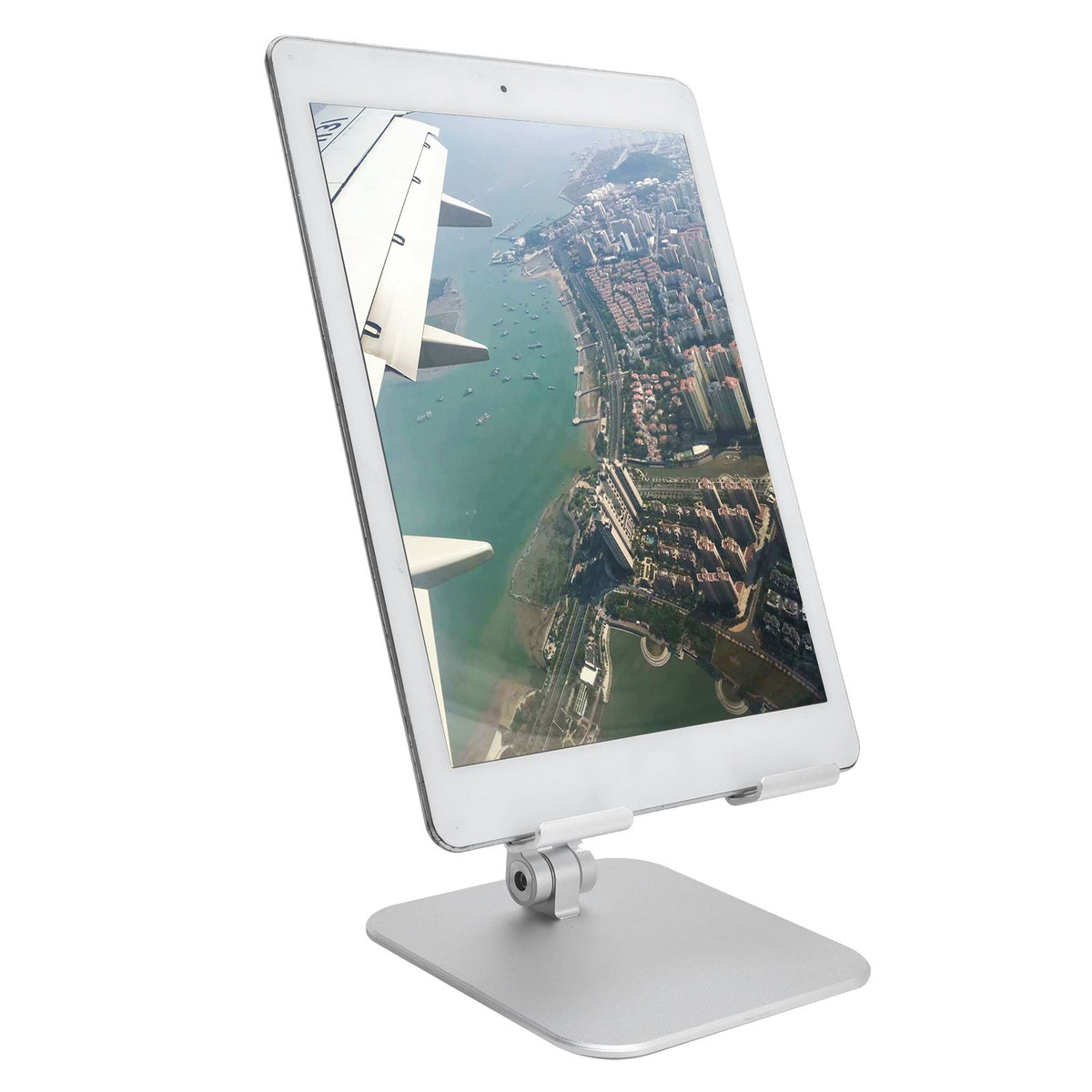 Adjustable Tablet Stand Holder Aluminium Alloy Portable Foldable Desktop Mobile Phone Stand Silver