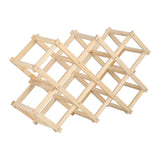 Foldable Wine Cabinet Pine Durable Elegant Simple Wine Rack Cabinet for Home Hotel OfficeWood Color 10 Bottles - Front View