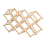 Foldable Wine Cabinet Pine Durable Elegant Simple Wine Rack Cabinet for Home Hotel OfficeWood Color 10 Bottles