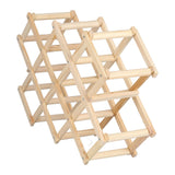 Foldable Wine Cabinet Pine Durable Elegant Simple Wine Rack Cabinet for Home Hotel OfficeWood Color 10 Bottles