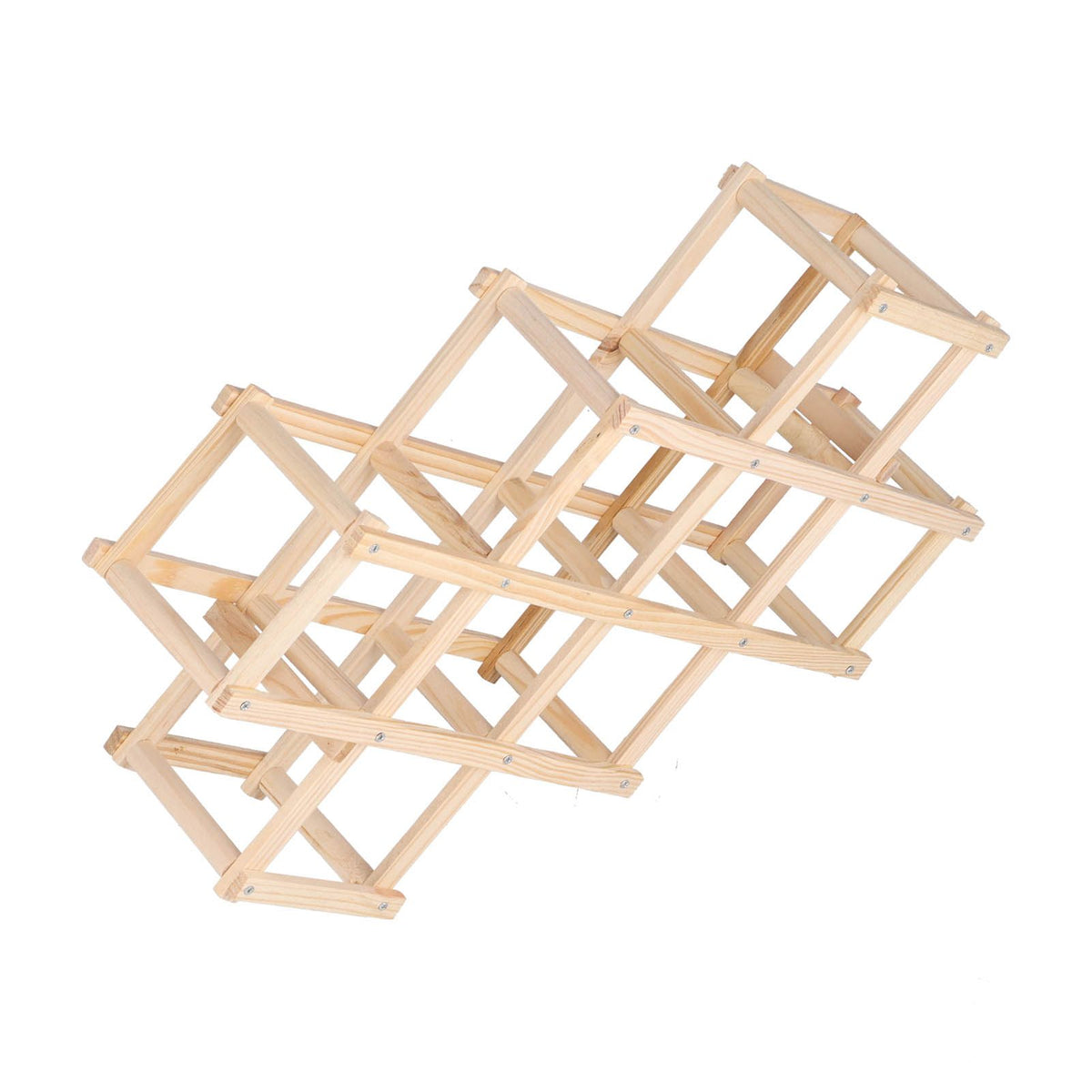 Foldable Wine Cabinet Pine Durable Elegant Simple Wine Rack Cabinet for Home Hotel OfficeWood Color 10 Bottles
