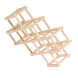 Foldable Wine Cabinet Pine Durable Elegant Simple Wine Rack Cabinet for Home Hotel OfficeWood Color 10 Bottles - Close-Up Angle