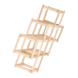 Foldable Wine Cabinet Pine Durable Elegant Simple Wine Rack Cabinet for Home Hotel OfficeWood Color 10 Bottles - Extra Image