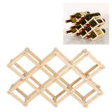 Foldable Wine Cabinet Pine Durable Elegant Simple Wine Rack Cabinet for Home Hotel OfficeWood Color 10 Bottles