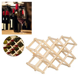 Foldable Wine Cabinet Pine Durable Elegant Simple Wine Rack Cabinet for Home Hotel OfficeWood Color 10 Bottles