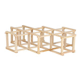 Foldable Wine Cabinet Pine Durable Elegant Simple Wine Rack Cabinet for Home Hotel OfficeWood Color 10 Bottles