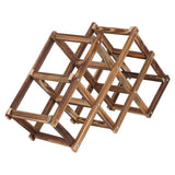 Foldable Wine Cabinet Pine Durable Elegant Simple Wine Rack Cabinet for Home Hotel OfficeRoast Color 6 Bottles - Front View