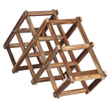 Foldable Wine Cabinet Pine Durable Elegant Simple Wine Rack Cabinet for Home Hotel OfficeRoast Color 6 Bottles