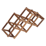 Foldable Wine Cabinet Pine Durable Elegant Simple Wine Rack Cabinet for Home Hotel OfficeRoast Color 6 Bottles - Rear View