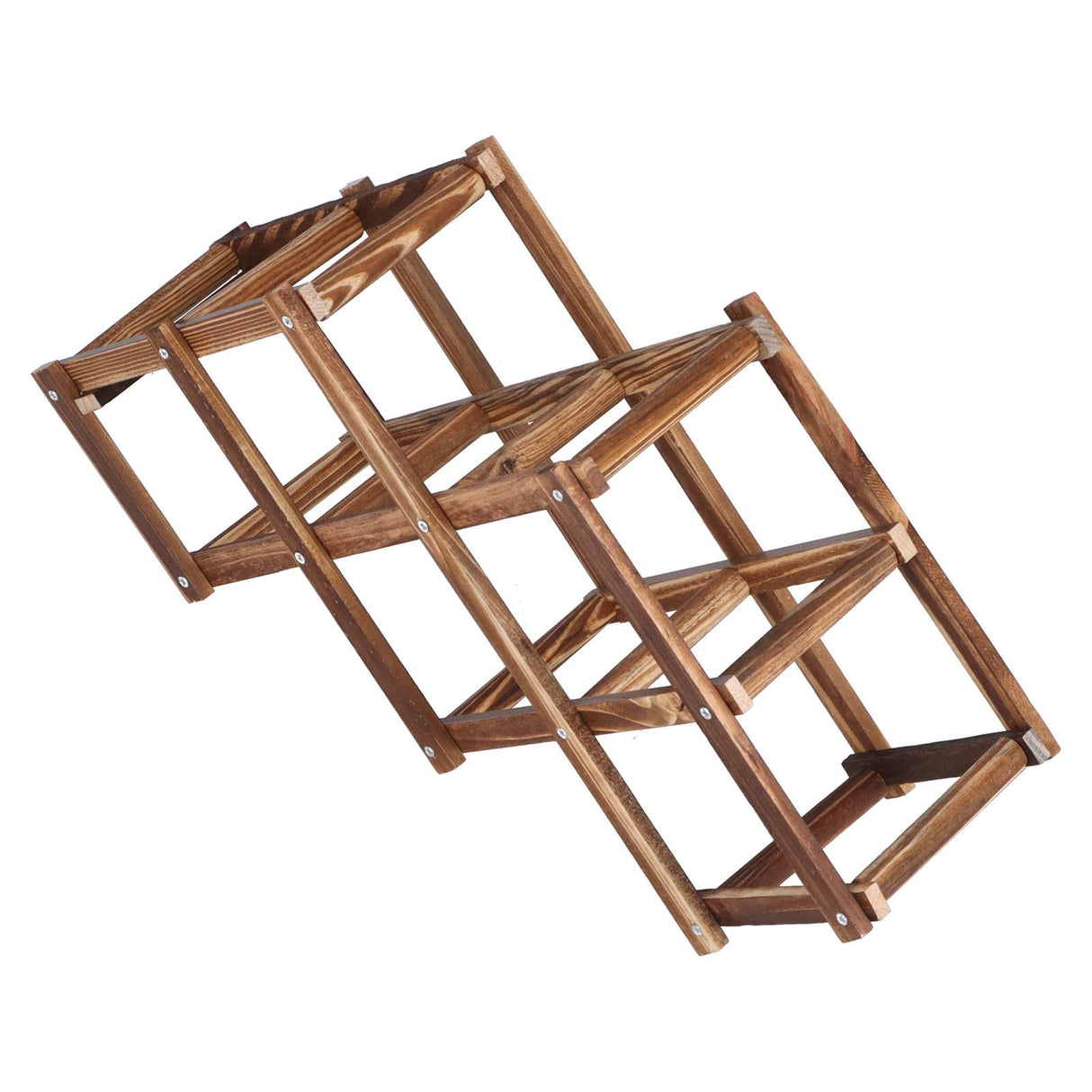 Foldable Wine Cabinet Pine Durable Elegant Simple Wine Rack Cabinet for Home Hotel OfficeRoast Color 6 Bottles