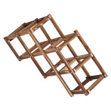 Foldable Wine Cabinet Pine Durable Elegant Simple Wine Rack Cabinet for Home Hotel OfficeRoast Color 6 Bottles