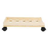 Mobile Computer Host Bracket Wooden CPU Stand with Good Heat Dissipation Performance for Office and Home - Front View