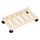 Mobile Computer Host Bracket Wooden CPU Stand with Good Heat Dissipation Performance for Office and Home - Side View