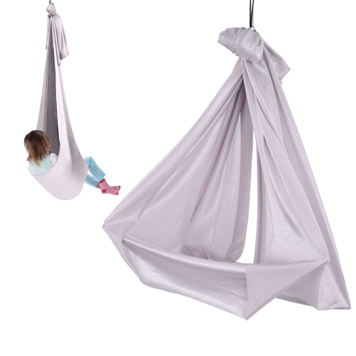 Aerial Yoga Hammock 1 X 2.8m Safe Breathable Relieve Pain Children's Elastic Hammock for Yoga Children UseGrey