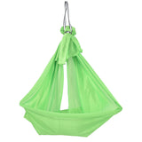 Aerial Yoga Hammock 1 X 2.8m Safe Breathable Relieve Pain Children's Elastic Hammock for Yoga Children UseGreen - Top-Down View