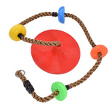 Disc Swing Seat Climbing Rope Colorful High Strength for Kids Children Indoors Outdoors - Top-Down View