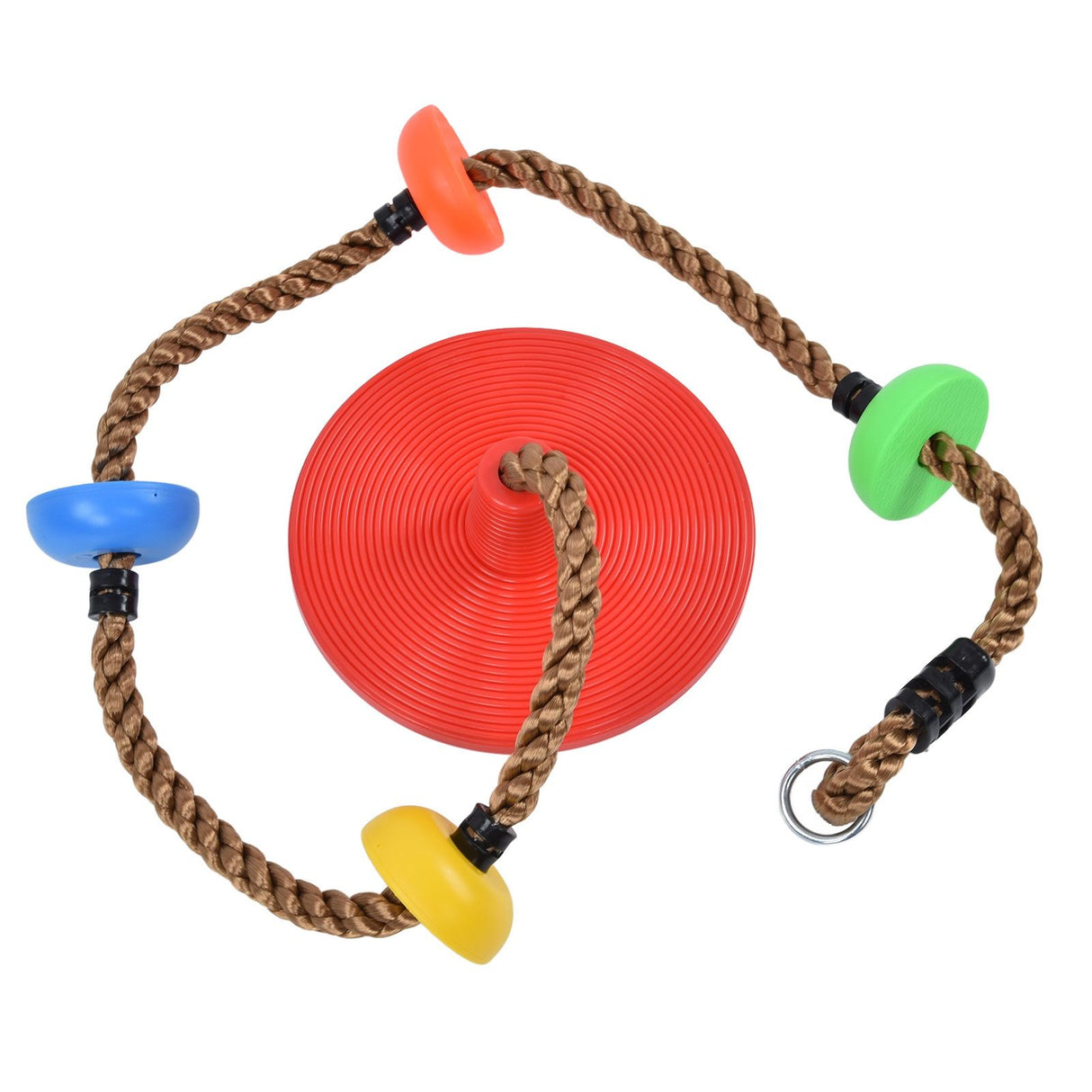 Disc Swing Seat Climbing Rope Colorful High Strength for Kids Children Indoors Outdoors