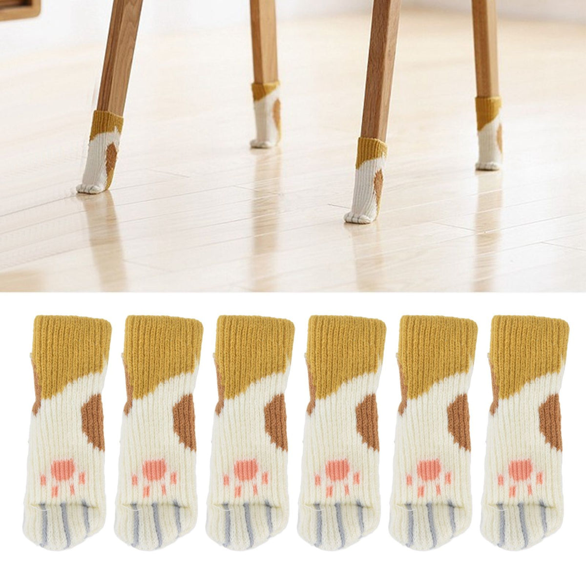20pcs Furniture Leg Covers High Elastic Knitted Chair Leg Floor Protectors for Moving Easily and Reduce Noise