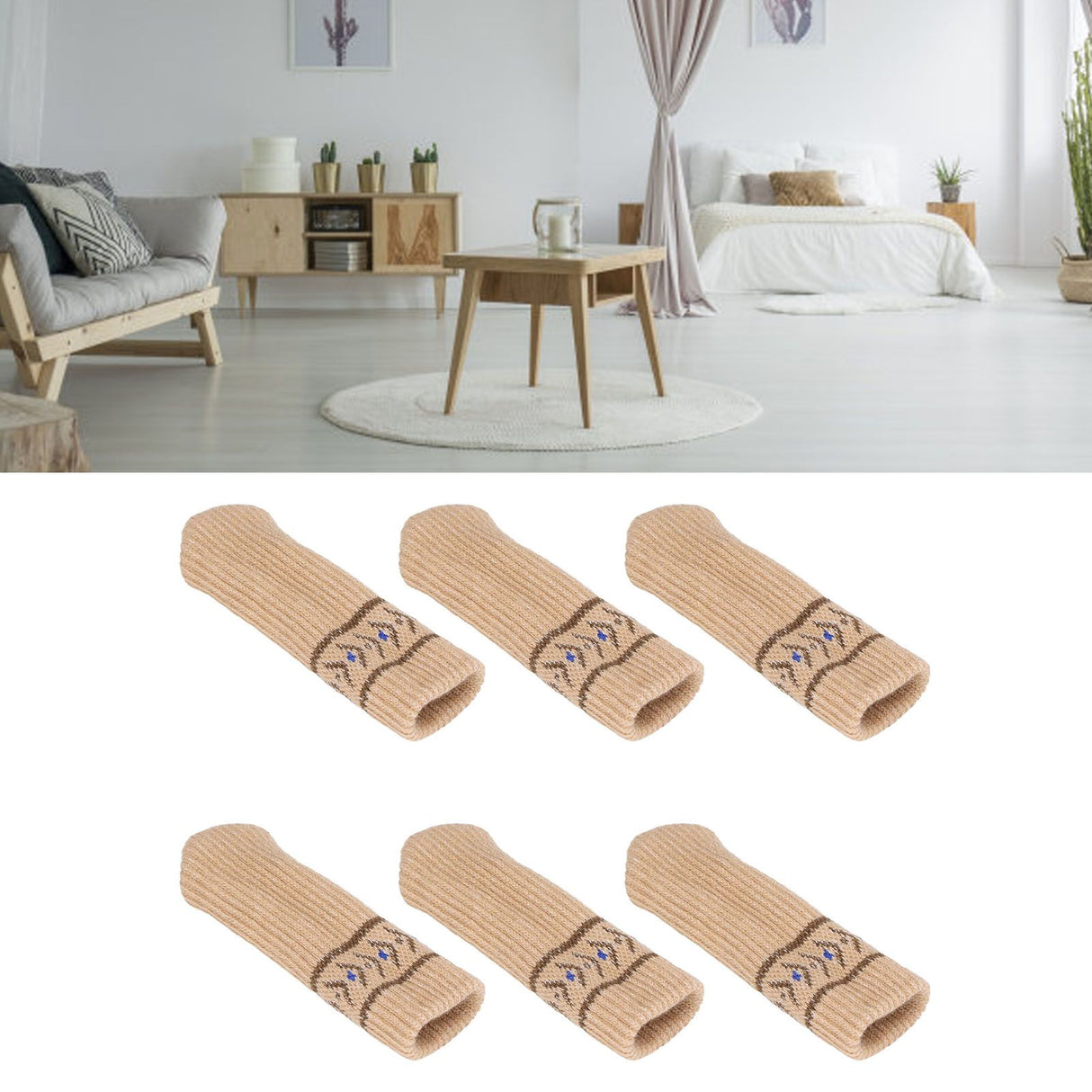 20PCS Chair Leg Covers Acrylic Silicone Double Layer Elastic Furniture Legs Floor Protectors