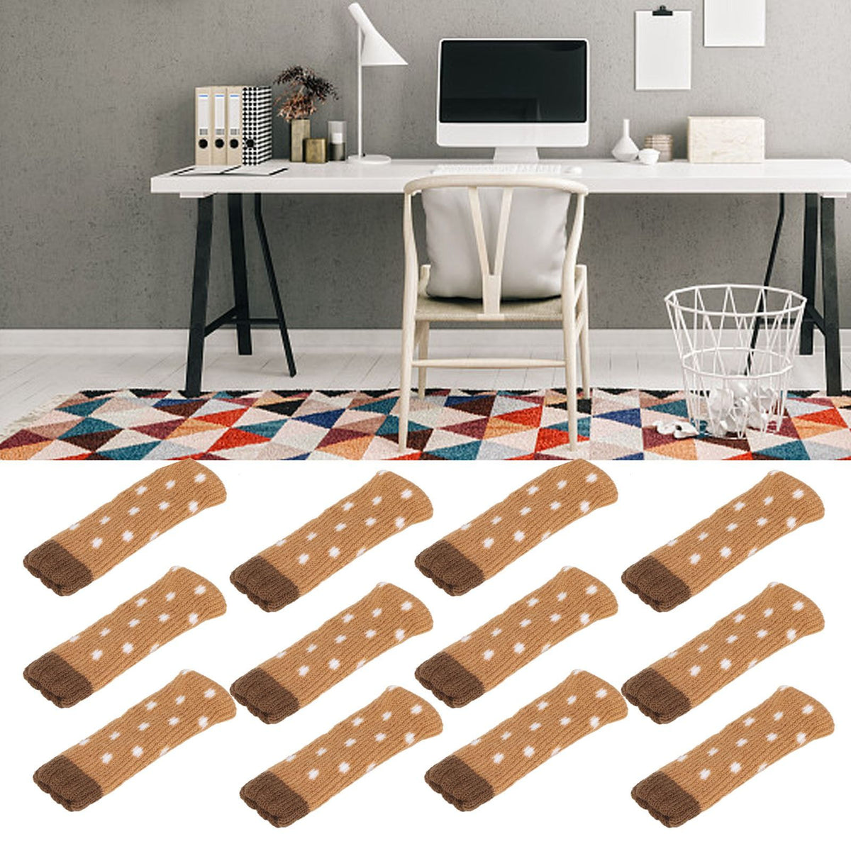 24Pcs Chair Leg Protector 2 Layer Furniture Caps Covers Floor Mute Pads Mats Accessories