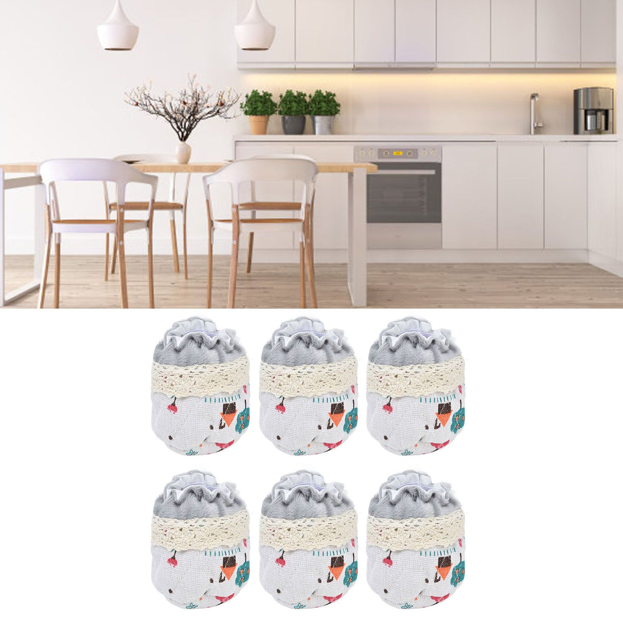 20pcs Chair Cover Flannel Material Double Thickness Elastic Reducing Noise 8cm/3.1in Foot Protectors for Home