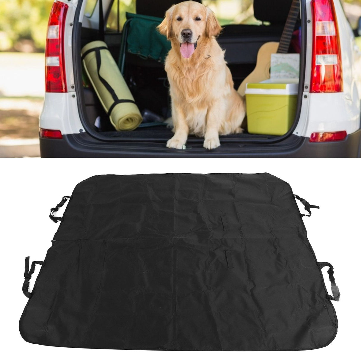 Dog Car Seats Cover Oxford Cloth Buckle Design Adjustable Strap PVC Waterproof Removable Dog Seats Pad for CarsBlack