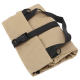 Tool Storage Bag Canvas Foldable Zipper Design Lightweight and Durable High Capacity Tool Roll Up Bag with StrapsKhaki