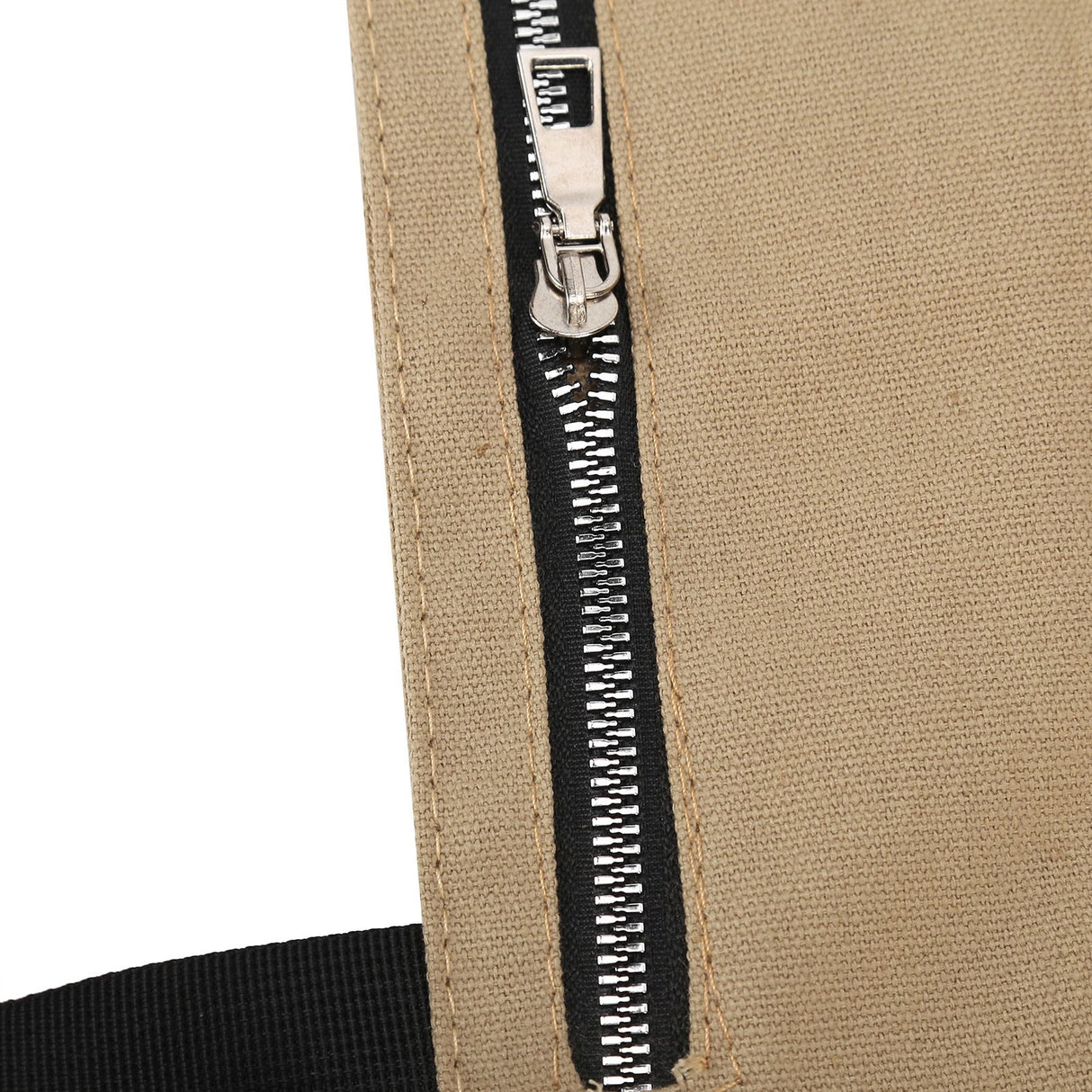 Tool Storage Bag Canvas Foldable Zipper Design Lightweight and Durable High Capacity Tool Roll Up Bag with StrapsKhaki