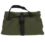 Tool Storage Bag Canvas Foldable Zipper Design Lightweight and Durable High Capacity Tool Roll Up Bag with StrapsGreen - Extra Image