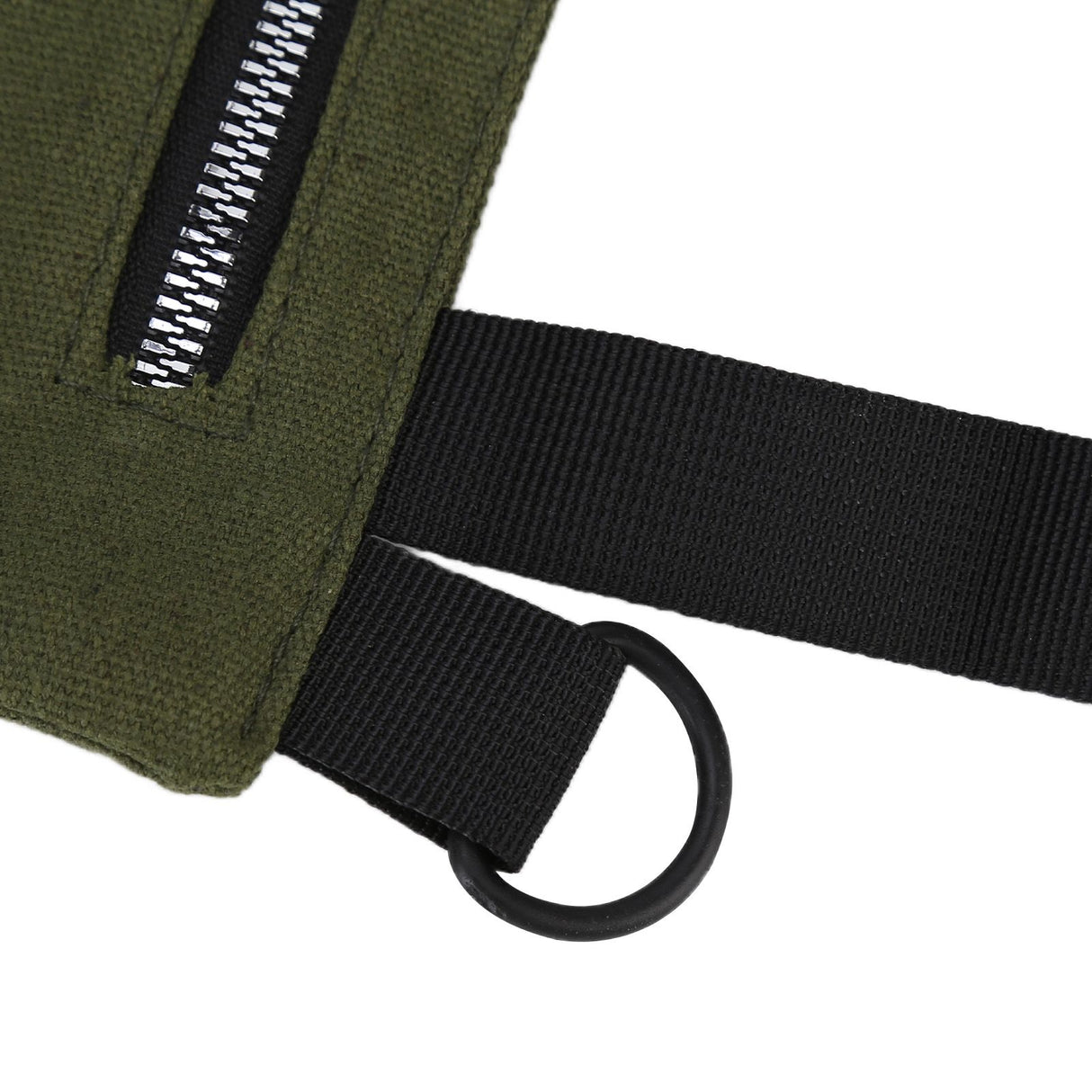 Tool Storage Bag Canvas Foldable Zipper Design Lightweight and Durable High Capacity Tool Roll Up Bag with StrapsGreen