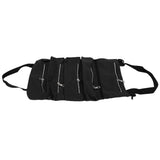 Tool Storage Bag Canvas Foldable Zipper Design Lightweight and Durable High Capacity Tool Roll Up Bag with StrapsBlack