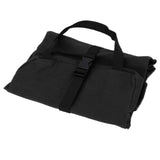 Tool Storage Bag Canvas Foldable Zipper Design Lightweight and Durable High Capacity Tool Roll Up Bag with StrapsBlack - 45-Degree Angle