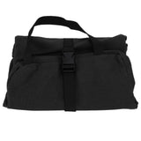 Tool Storage Bag Canvas Foldable Zipper Design Lightweight and Durable High Capacity Tool Roll Up Bag with StrapsBlack - Rear View