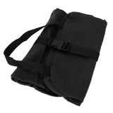 Tool Storage Bag Canvas Foldable Zipper Design Lightweight and Durable High Capacity Tool Roll Up Bag with StrapsBlack