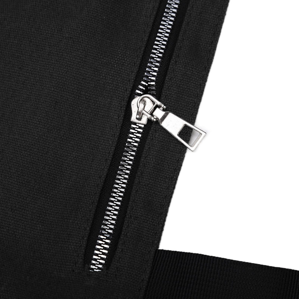 Tool Storage Bag Canvas Foldable Zipper Design Lightweight and Durable High Capacity Tool Roll Up Bag with StrapsBlack