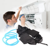 Wall Mounted Air Conditioning Cleaning Cover Bag with Drain Pipe for 1‑1.5P Air Conditioner Black