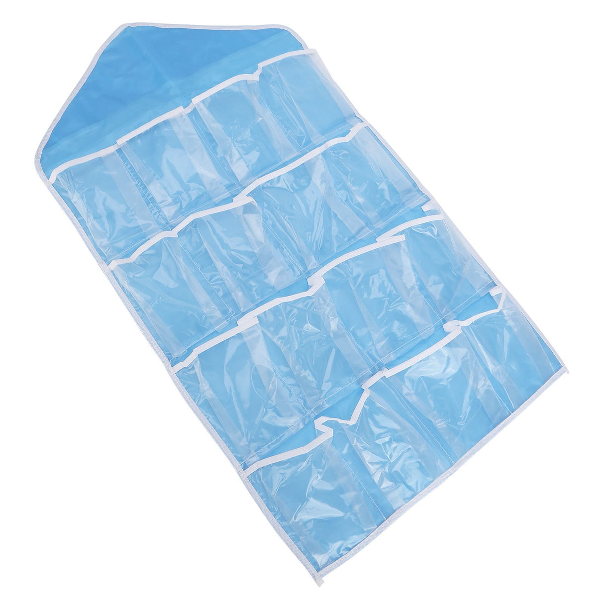 Wall Closet Hanging Organizers Over The Door Storage Bag Polyester Hanging Shelves Pocket for Bedroom Living RoomBlue