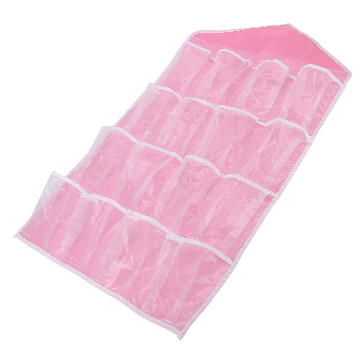 Wall Closet Hanging Organizers Over The Door Storage Bag Polyester Hanging Shelves Pocket for Bedroom Living RoomPink
