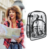 Transparent Backpack Waterproof PVC Storage Bag Student School Bag for Outdoor Travel